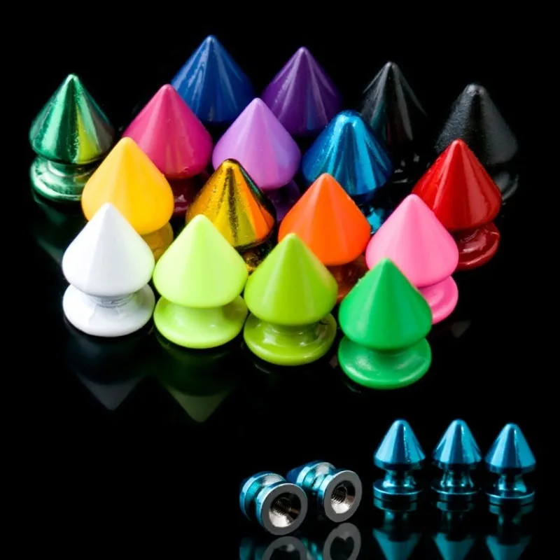 

Alloy 8mmx12mm Pointed Tip Rivet Punk Rock Colored Spikes And Studs Rivets for Leather DIY Accessory