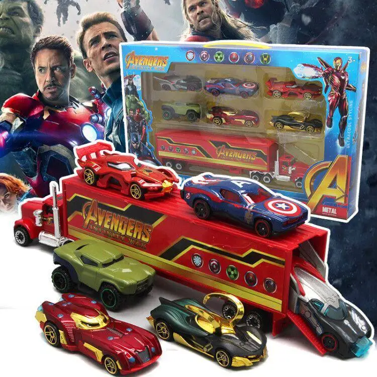 Hot Wheels Justice League Diecast-Rennwagen-Set, Legierung, Avengers-Film, Sammlerstück, Rennwagen, Batman, Ironman, für Erwachsenen-Sammlung