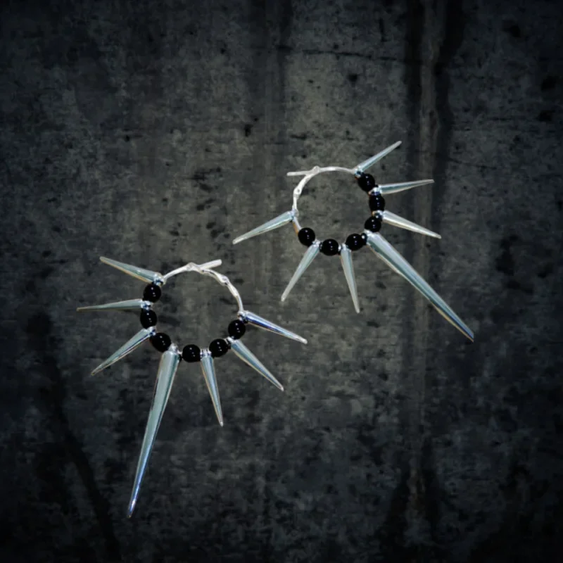 برشام شوكة أقراط طارة مبالغ فيها للنساء ، نمط الظلام ، الهيب هوب ، فاسق ، شخصية ، اتجاه الظلام ، إبداعي ، حفلة ، مجوهرات ، إكسسوارات #3