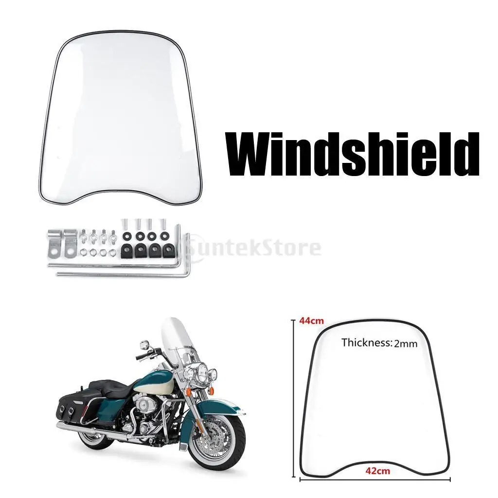 Windproof Universal Clear Front PC Windshield Windscreen for Motorcycle Motorbike Scooter Wind Deflector Protector Guard