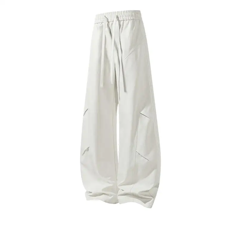 Men's Parachute Cargo Pants Wide Leg Balloon Trousers Streetwear Hip Hop Loose Fit Elastic Waist Casual Joggers 2026 Bottoms Man