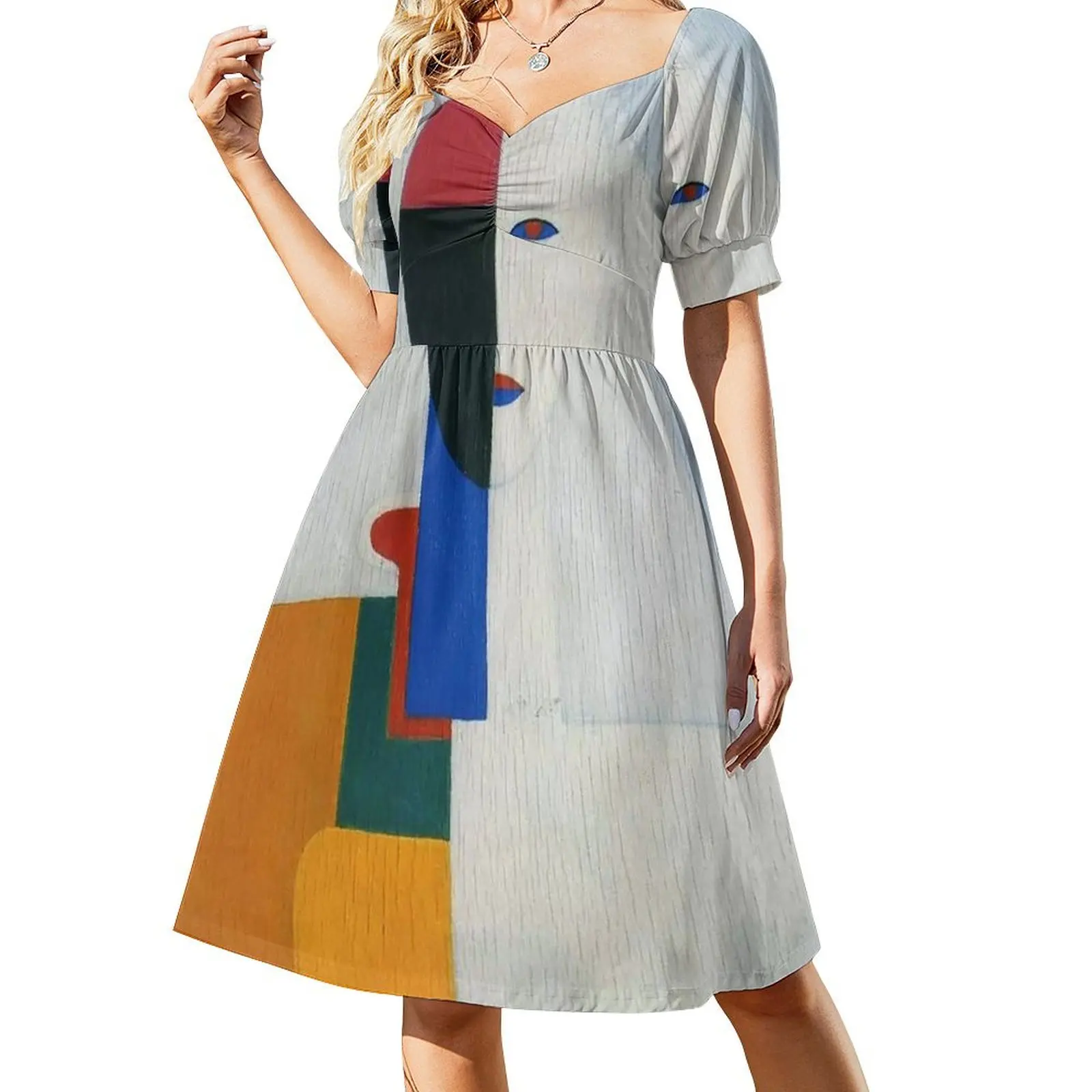 

HD- Woman torso, by Kazimir Malevich. 1932 - High Definition Short Sleeved Dress dress party night Women's summer skirt Dress