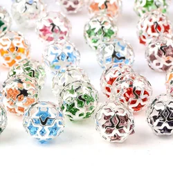 1.6cm 10pcs Random Color Mix Hollow Metal Ball Beads For Jewelry Making DIY Earrings Bracelet Necklace Pens Accessories