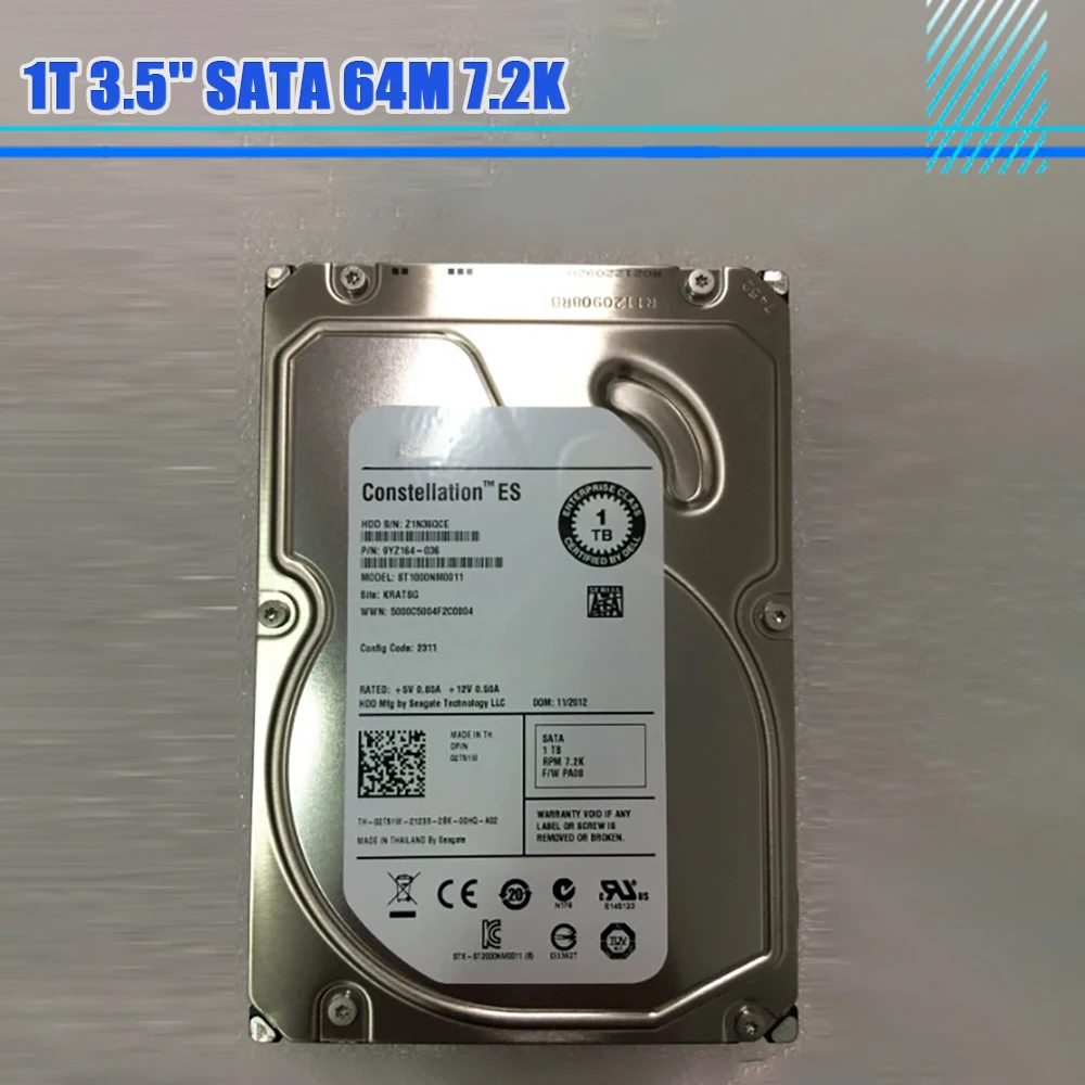 ST1000NM0011 02T51W 1T 3.5'' SATA 64M 7.2K HDD 9YZ164-036 Storage Hard Disk For DELL