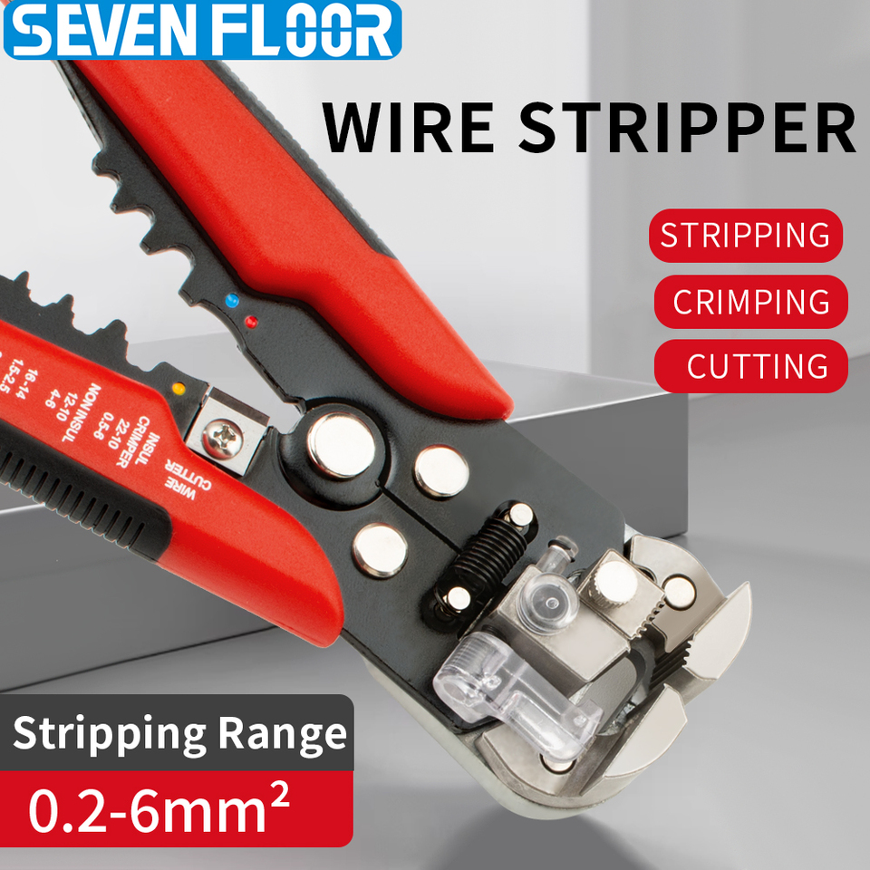  Wire Stripping Multifunctional Pliers AWG24-10 Cable Cut CrimpTerminal High Precision Automatic Hand Tool Crimper Cable Cutter 