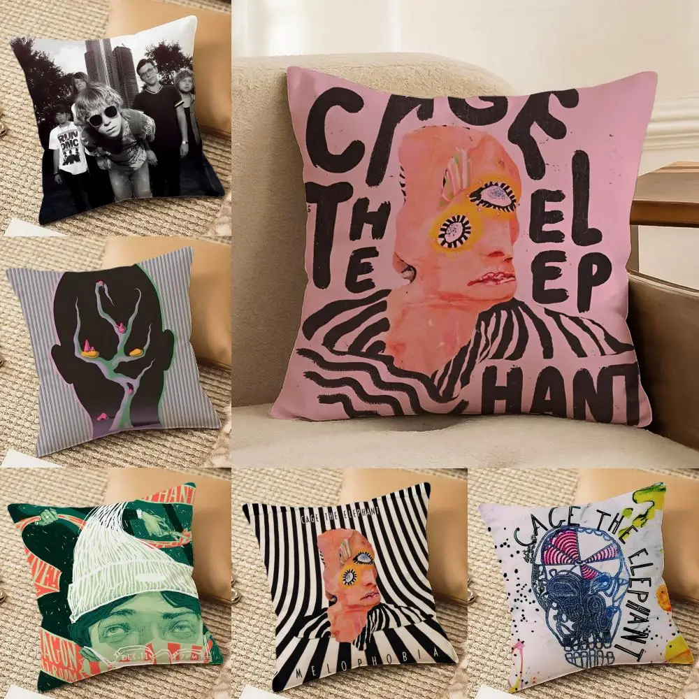 C-Cage the E-Elephant Singer Cushion Cover Plush Fabric Soft Double-Sided Printed Sofa Warm Winter Home Gift Pillow Cover