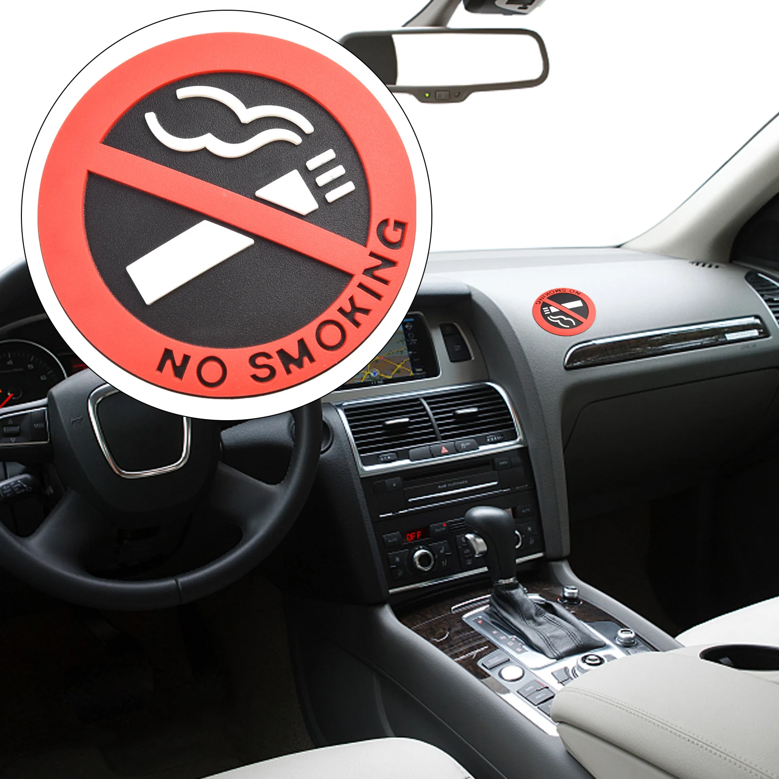 Adaptable To Applicative For Car Body Car Interior Signs Black Red White Car Interior Stickers Prevent Collision