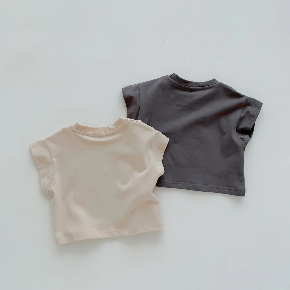 Children Boy Fashion Letter T-shirt Versatile Front Shoulder T-shirts Girls High Quality Cotton Thin Comfortable Pullover Tops