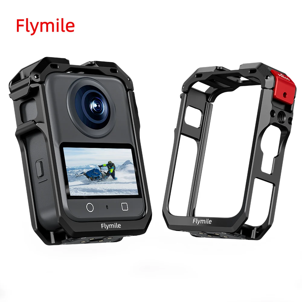 

Flymile Metal Cage for DJI OMSO 360 Camera Accessorise Aluminum Protective Case Silicone Lens Cover Multifunction Utility Frame