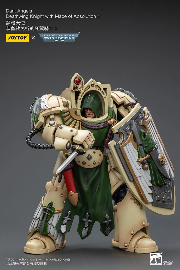 JOYTOY Warhammer 40K ดาร์กแองเจิลส์ เดธวิง ไนท์ พร้อมไม้เท้าแห่งการปลดปล่อย 1 ตัว ฟิกเกอร์แอคชั่น ของสะสม ตุ๊กตาตกแต่ง ของขวัญ ของเล่น