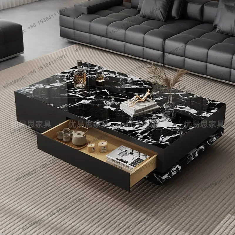 LD Drawers Moving Coffee Table Luxury Nordic Storage Living Room Designer Organizer  Writing Couchtisch Home Furniture