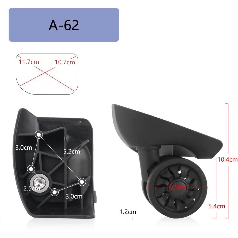 เหมาะสําหรับ HONGRI A-62 กระเป๋าเดินทาง Universal ล้อกระเป๋าเดินทางอุปกรณ์เสริมอะไหล่สําหรับรถเข็นล้อเปลี่ยนซ่อม