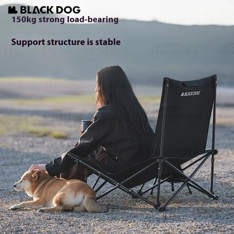 

BLACKDOG Lightweight Camping Chair With Pillow Lounge Office Nap Home Use Recliner Outdoor Foldable Beach Fishing Tourist Chair