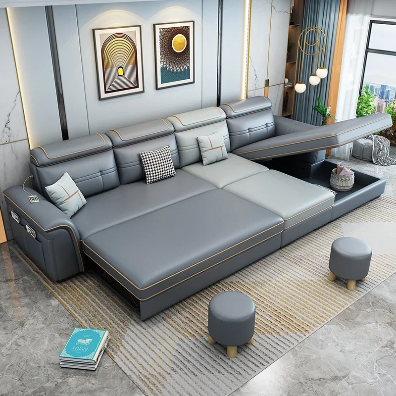 Postmodern Gray Design Sofas Water Proof Armrest Floor Recliner Lounges Couch Luxury Designer Luxury Muebles Home Furniture