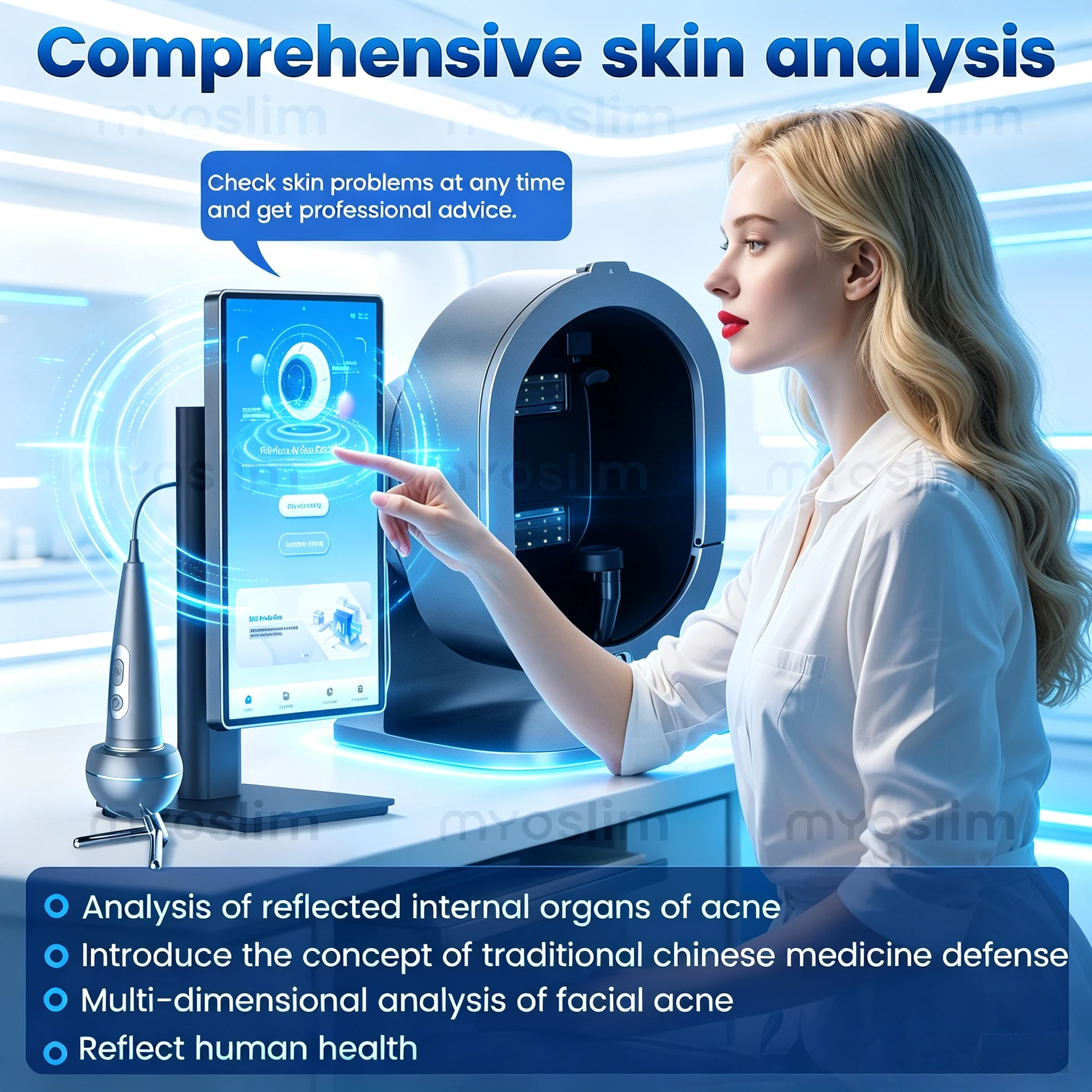 X5 Pro 3D Magic Mirror Skin Analyzer Dermatoscope Facial Scanner UV Skin Detector For Beauty Salon Use