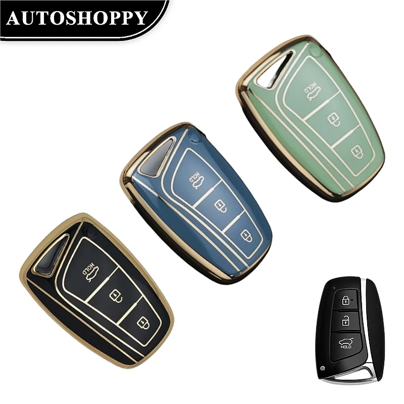 

For Hyundai Grandeur HG Sedan Genesis G80 Santa Fe 3DM Grand SantaFe 2018 IX45 EQUUS Azera Fashion TPU Remote Key Case Cover