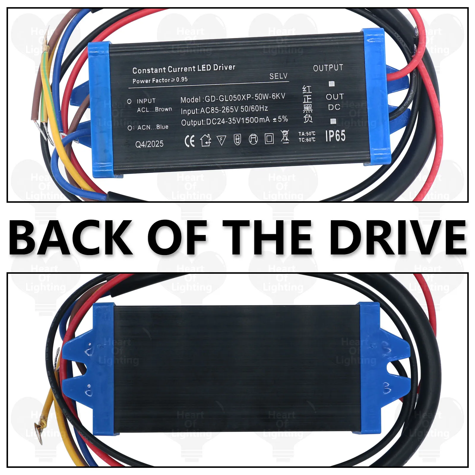 แหล่งจ่ายไฟแบบสวิตชิ่งกันน้ำสำหรับภายนอกอาคาร IP65 หม้อแปลงไฟสำหรับไฟส่องสว่าง AC110V~220V เป็น DC 24V-35V ไดรเวอร์ LED 50W 1500mA อะแดปเตอร์ DIY