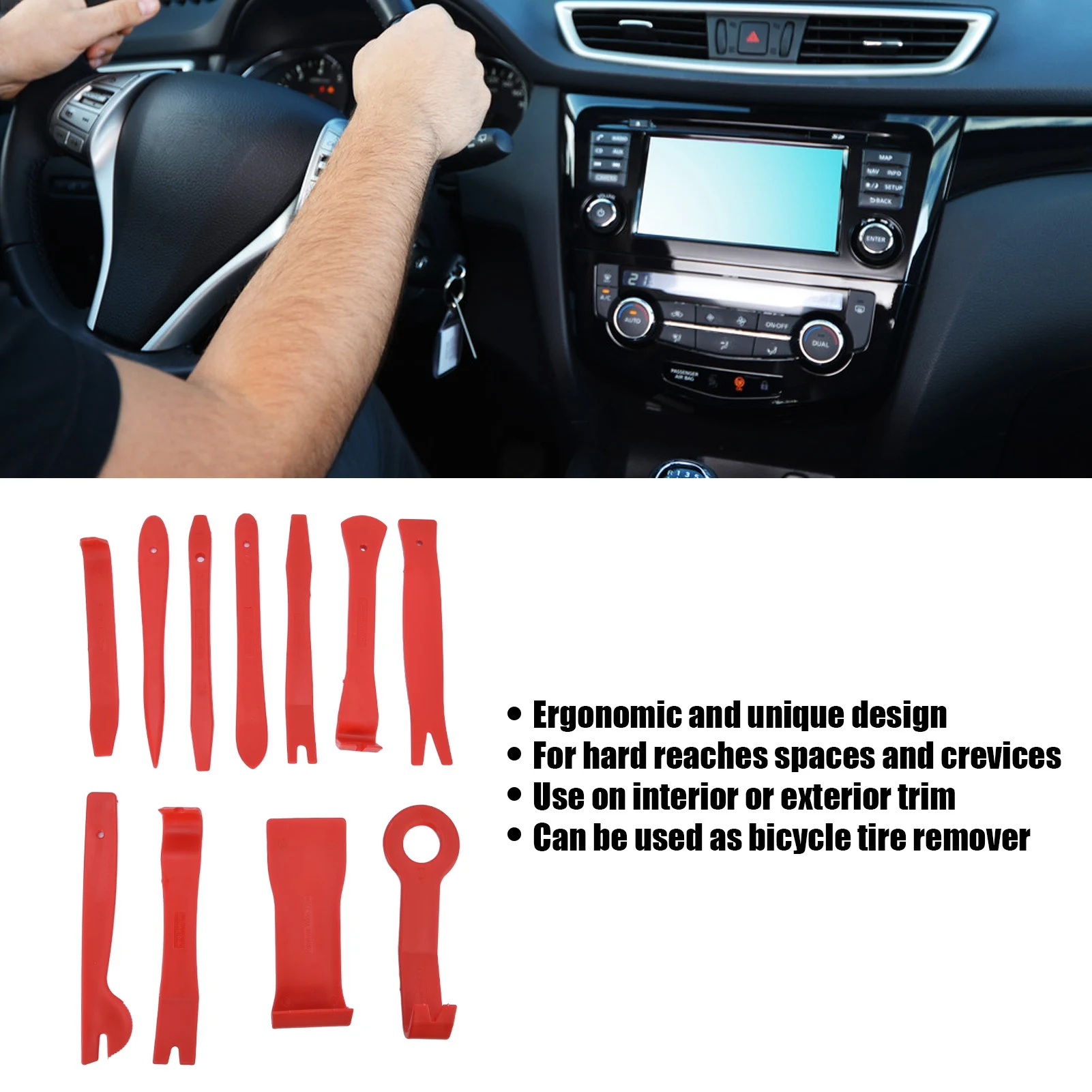 

11Pcs/Set Auto Trim Removal Kits Fiberglass Nylon Car Radio Repair Kit Audios Radio Removal Installer Repair Car Pry Tool Kit