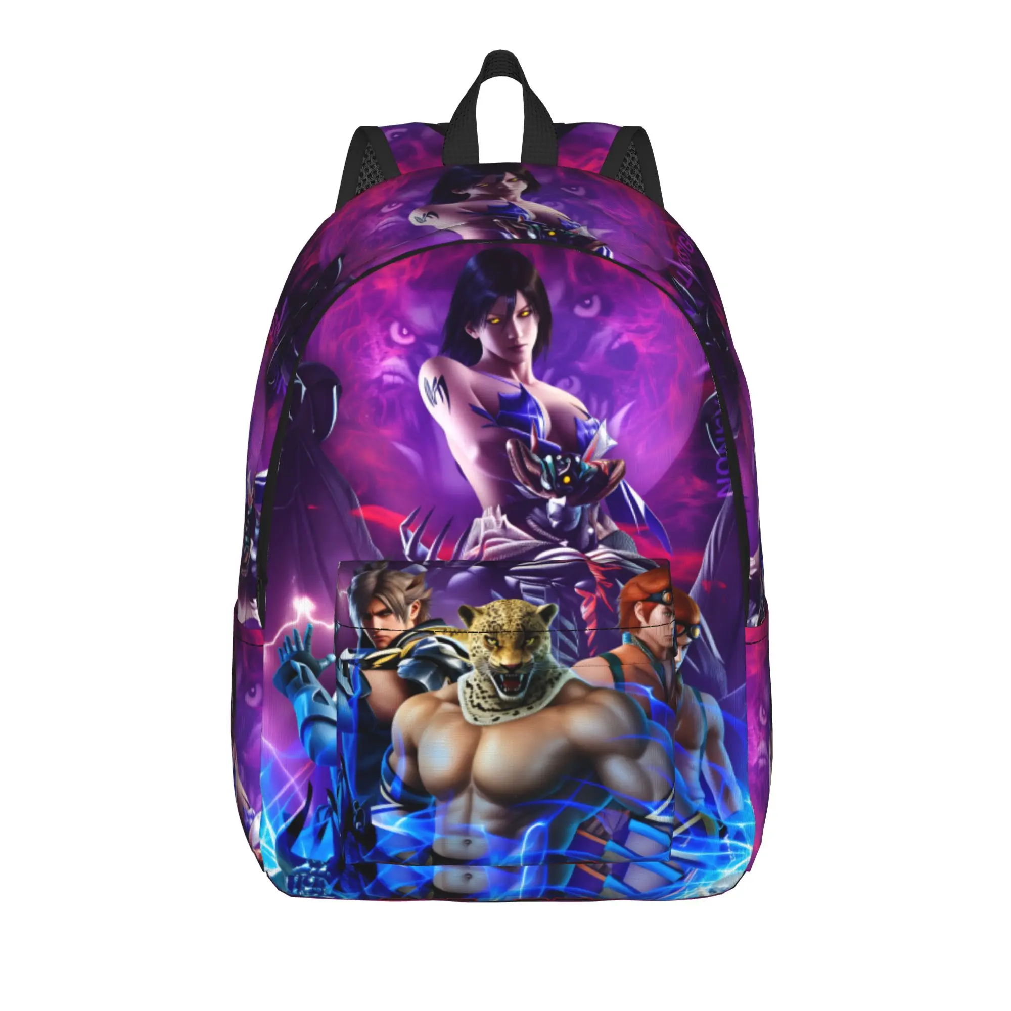 Tekken 8 Gaming Backpack  Pretty Backpacks Boy Trekking Soft School Bags Custom Rucksack