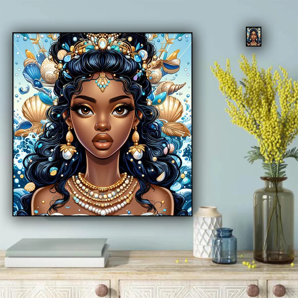 ﻿ diy home decor sea goddess ddiamond painting new 2024 Full Diamond Art Mosaic jewelry cross stitch anime Girl Children's Gift