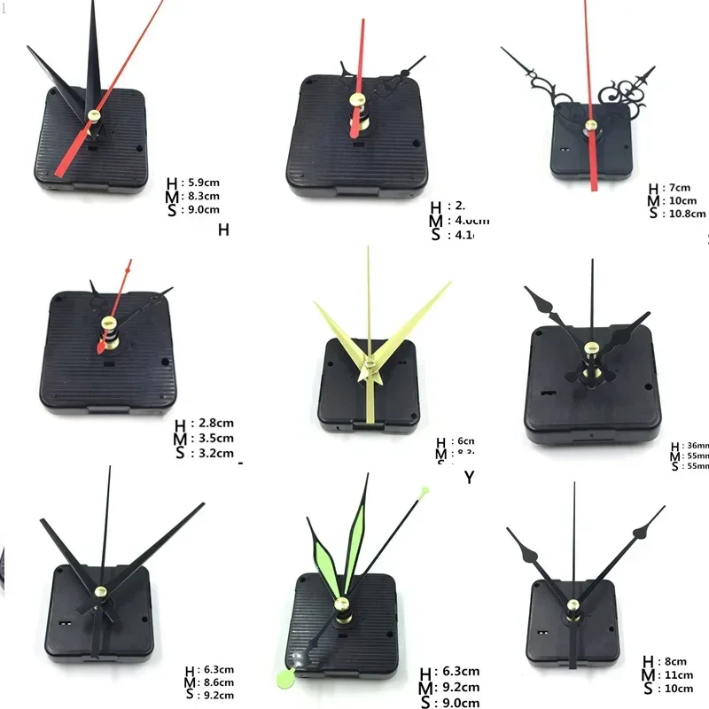 걸이식 DIY 쿼츠 시계 무소음 벽시계 무브먼트, 쿼츠 수리 무브먼트, 시계 메커니즘 부품, 바늘이 있는 시계 부품, 1 세트 