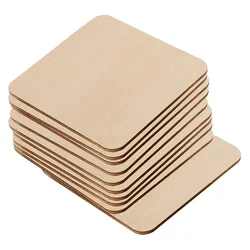 50pcs 10cm Unfinished Wood Pieces, Natural Wood Slices for Painting, Writing, and Carving, DIY Crafting, Home Decorations