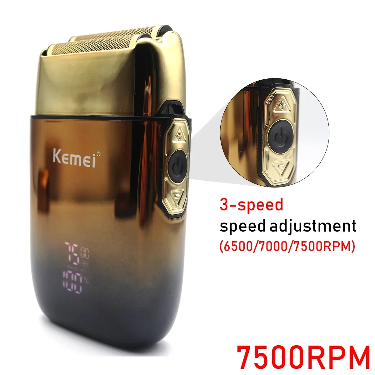 Kemei KM-TX10 Electric Shaver Hair Rechargeable Beard Foil Razor for Men Bald Head Shaving for Men Machine Hair Clippers for Men image 4