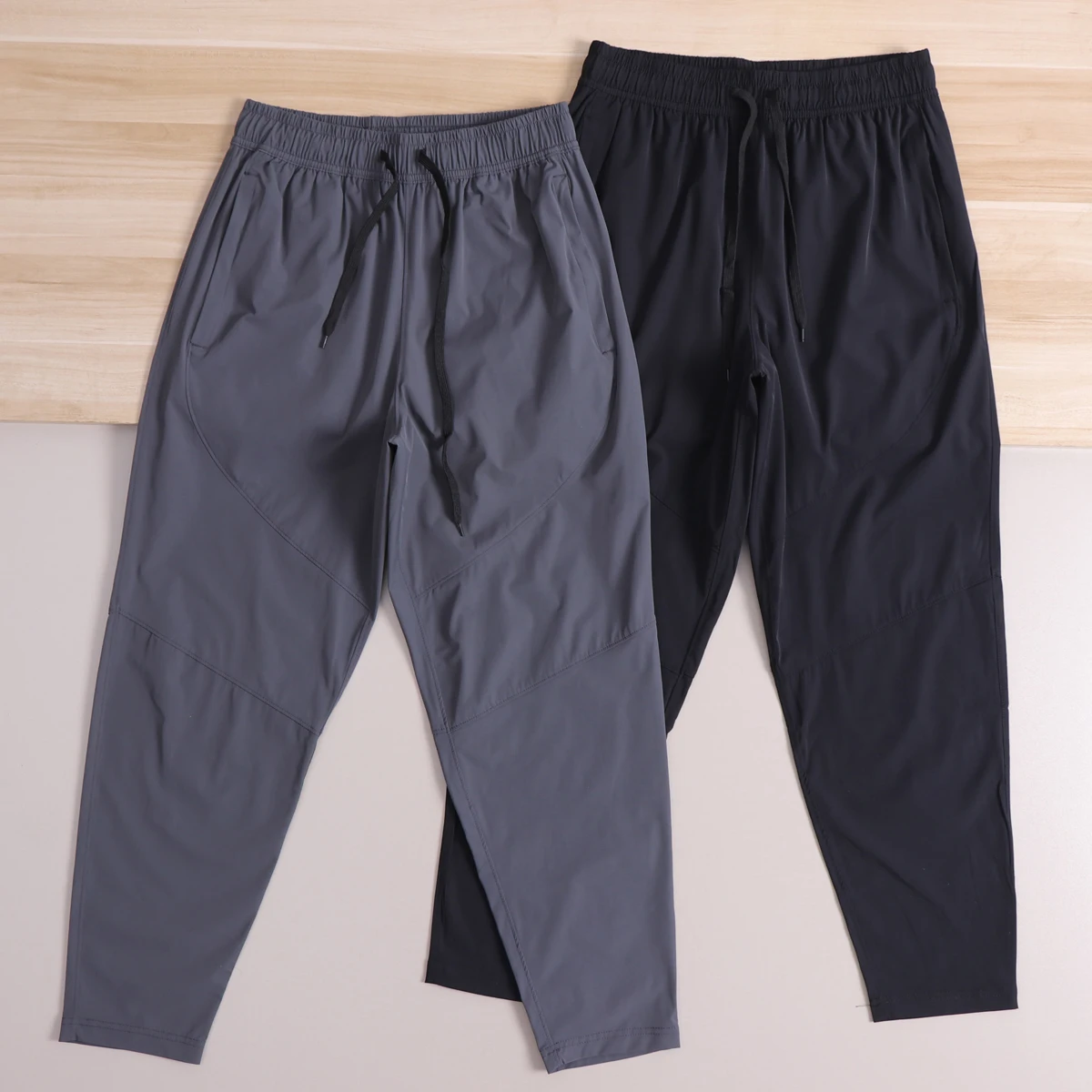 Ice Silk Quick Dry Thin Men's Sports Casual Pants Fashionable Urban Style Nylon Fabric Straight Leg Fit Summer Spring