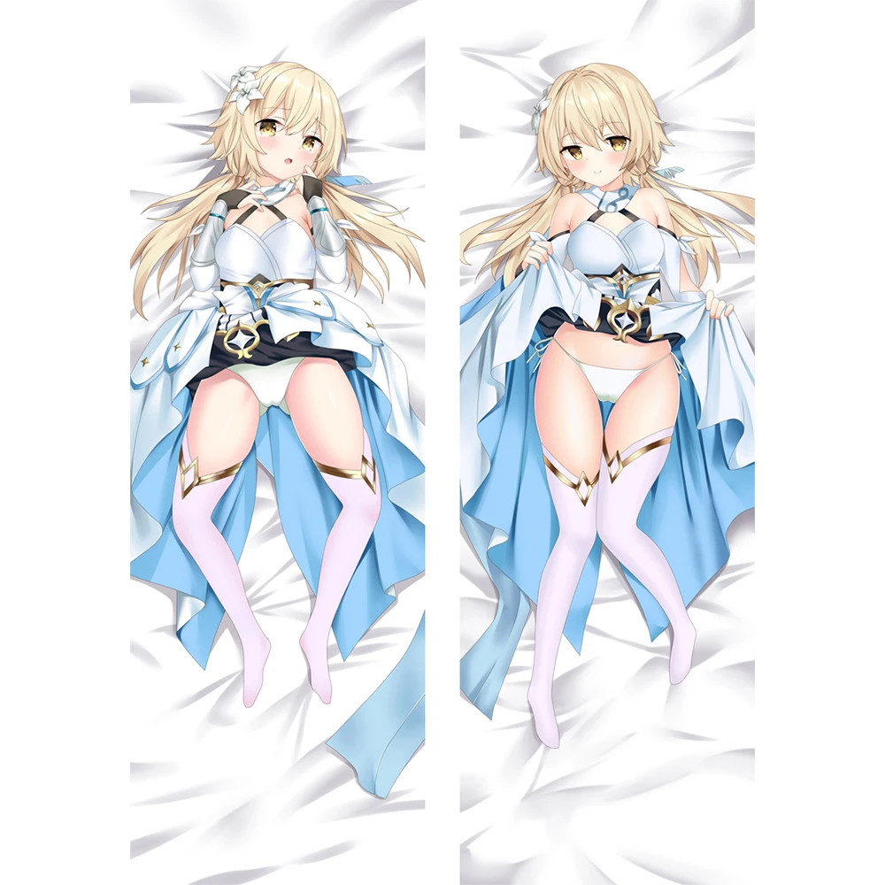 

50x180cm Anime Game Genshin Impact Lumine Dakimakura Fullbody PillowCase Two-Side Printed Peach Skin Hugging Pillow Cover