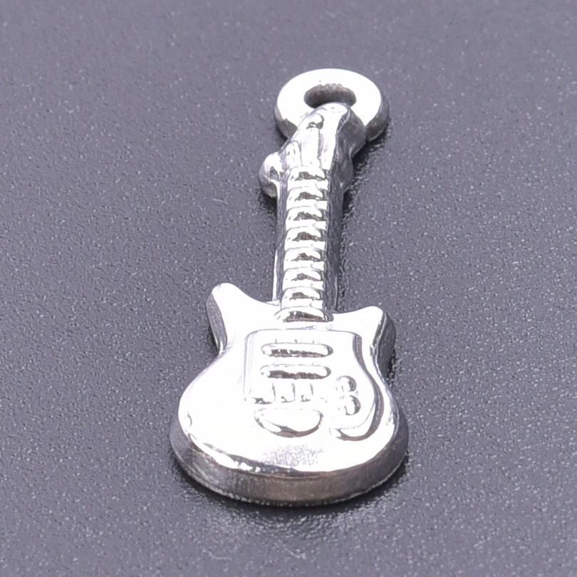 5pcs Cute Stainless Steel Guitar Charms Pendant For Jewelry Making DIY Jewelry Necklace Bracelet Findings Accessories Materials