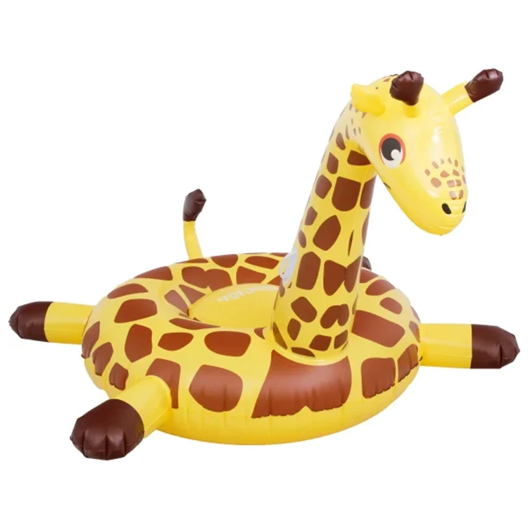 

Inflatable Giraffe Pool Float Large Outdoor Ride-On Float with Handles