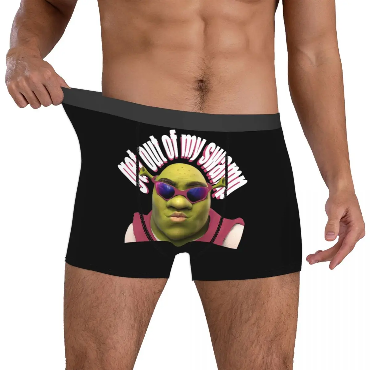 Men Pink Shreks Get Out Of My Swamp Funny Meme Boxer Shorts Panties Breathable Underwear Male Humor Underpants