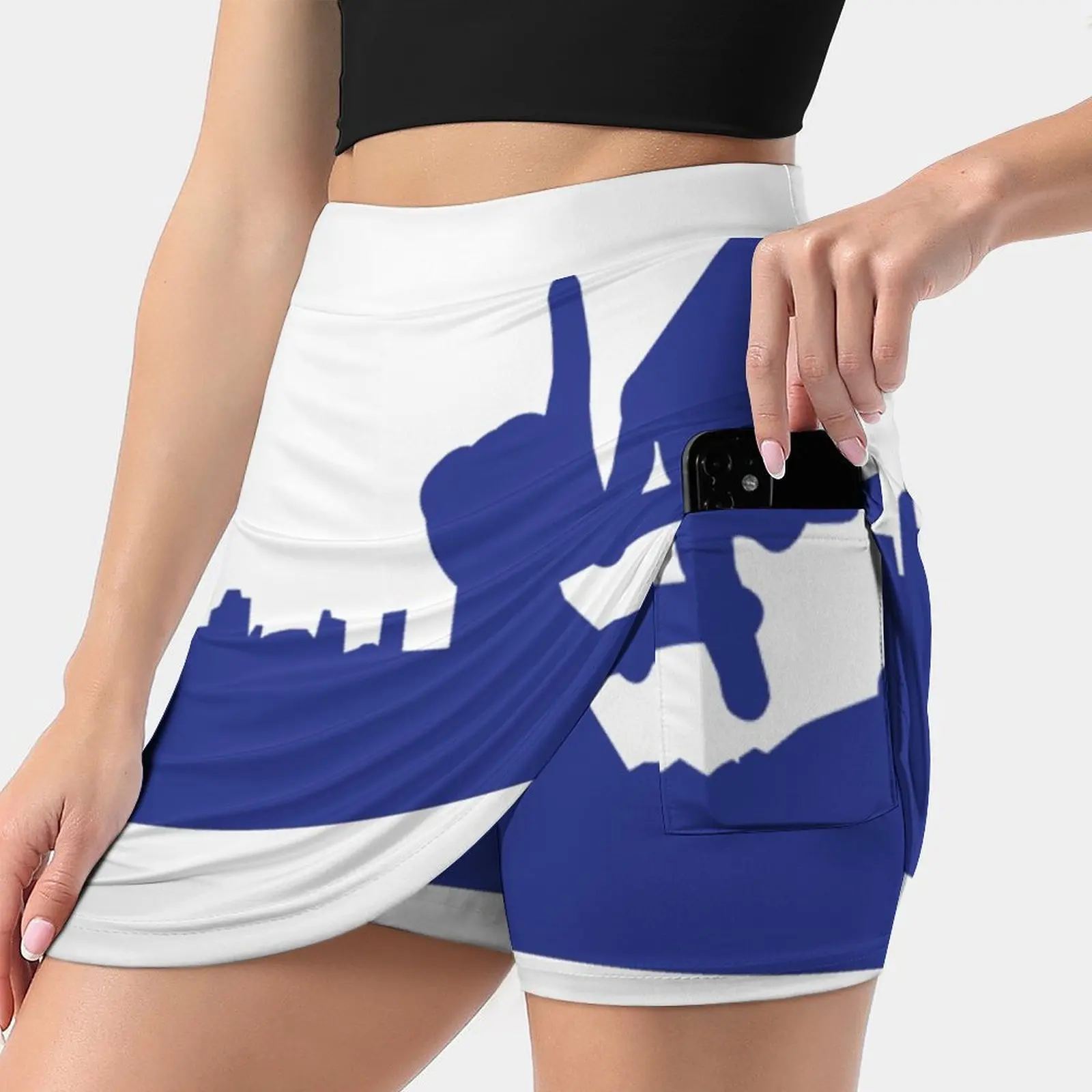 La Sign Blue Trending Fashion Skirt Summer Printed Women Sport Skirts Double-Layer Athletic La Los Angeles California Baseball