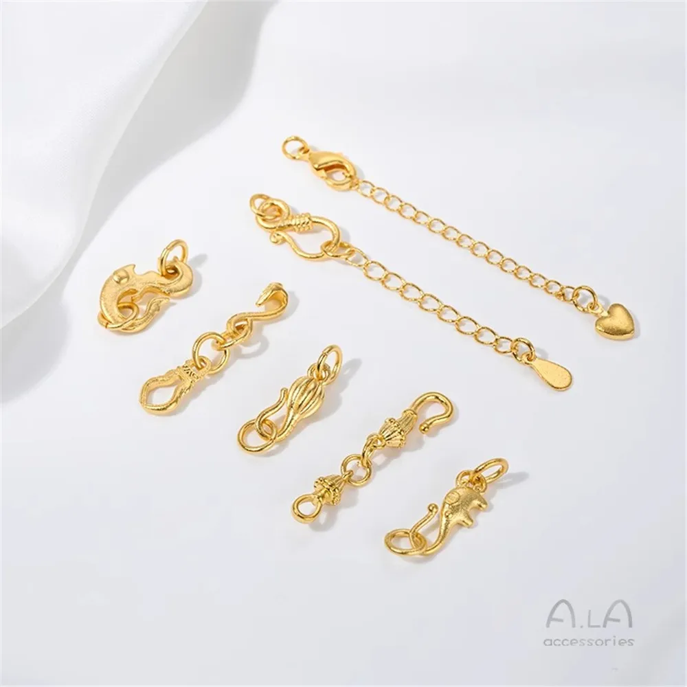 

Vietnam Sand Gold Lobster Buckle Extension Chain Fish Hook Buckle Tail Chain DIY Jewelry Connection Buckle Accessories