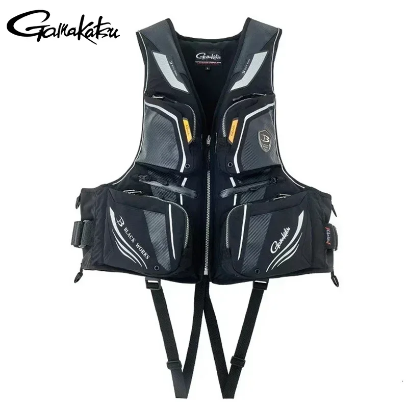 

Gamakatsu Fishing Vest Adults Multi-Pockets Buoyancy Suit Fly Fishing Jacket Waterproof Kayaking Fishing Surfing Jacket