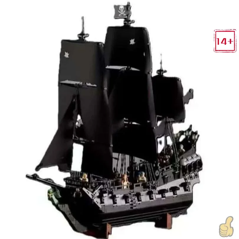 Black Pearl Piratenschiff 40365 Fluch der Karibik Kapitän Jack Sparrow Kleinteilige Bausteine für Erwachsene Sammler – Detail 6