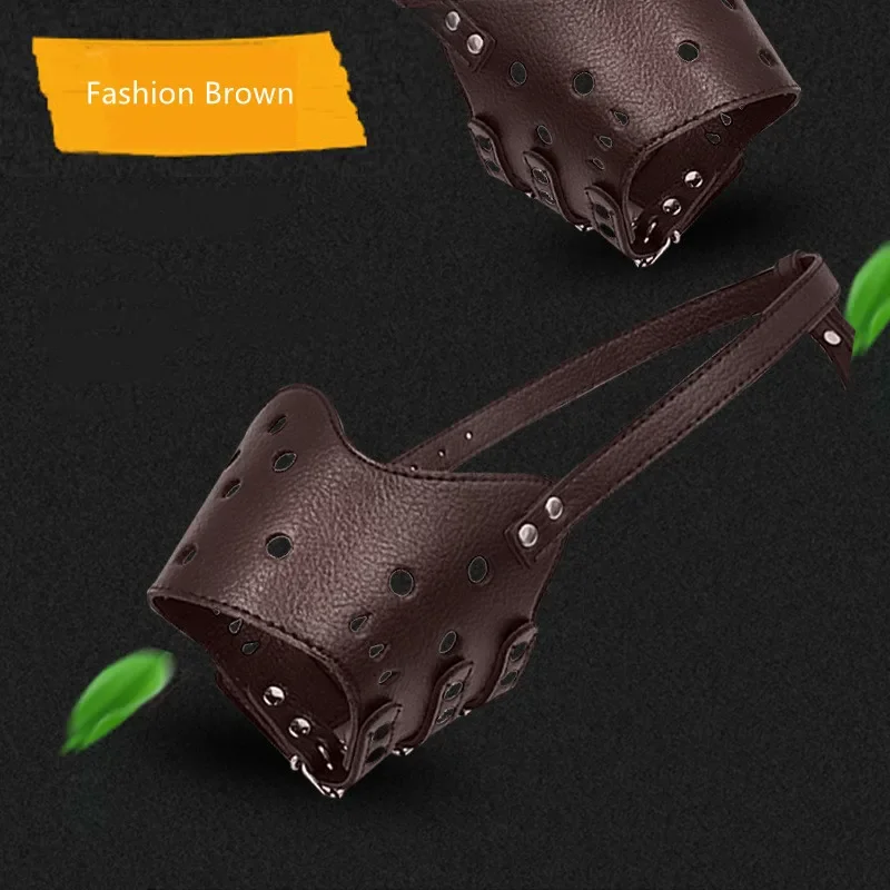 Dog Muzzle for Small Large Dogs Adjustable Soft Dog Muzzle Anti Barking Biting PU Leather Pet Supplies Accessories