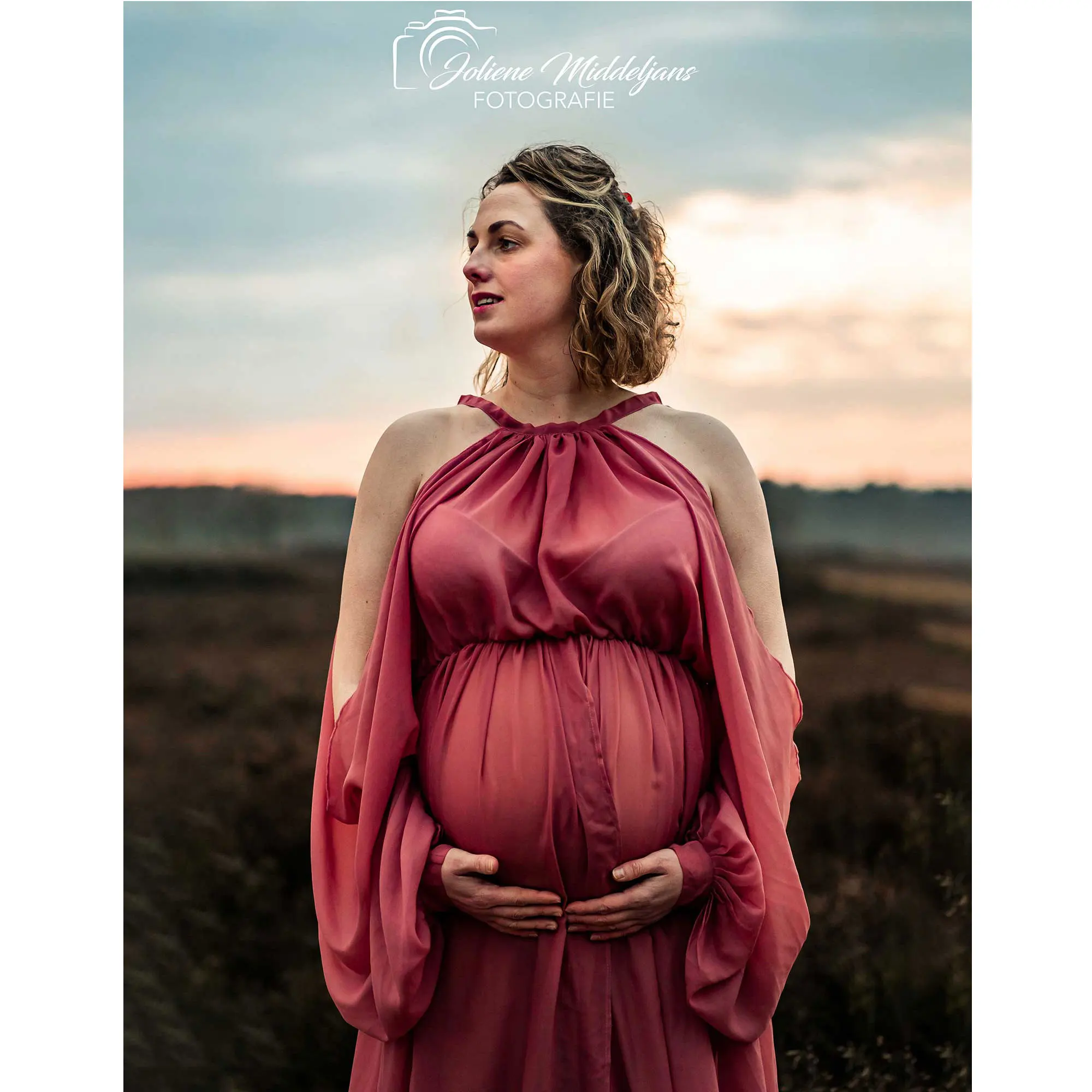 Don&Judy Boho Hanging Neck Front Split Maternity Dresses Baby Shower Wedding for Photography Pregnant Women Photo Shoot Clothing