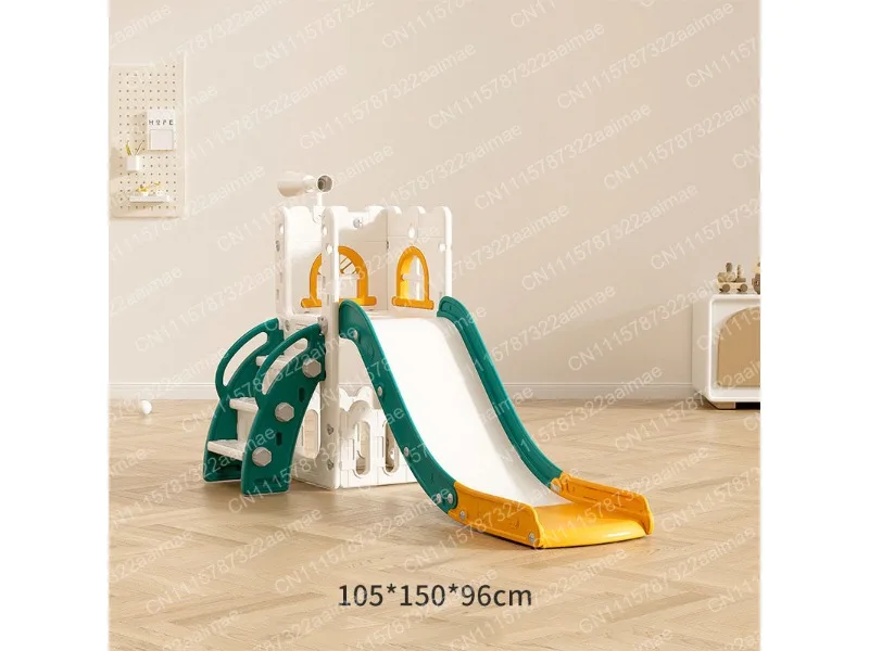 Kids Slide Climber Set with Basketball Hoop Drawing Board Storage Bin for Toddlers Indoor Outdoor Play