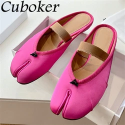 2024 Summer Popular Split Toe Flat Slippers Women Designer One Band Lazy Mules Ladies Casual Fashion Ballet Flat Shoes Mujer