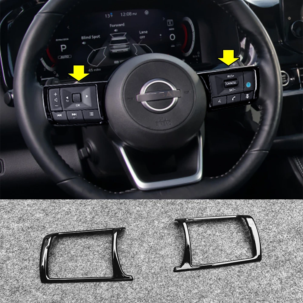 

Для 2023 2024 Nissan Pathfinder переключатель рулевого колеса рамка отделка Литье черный Стайлинг