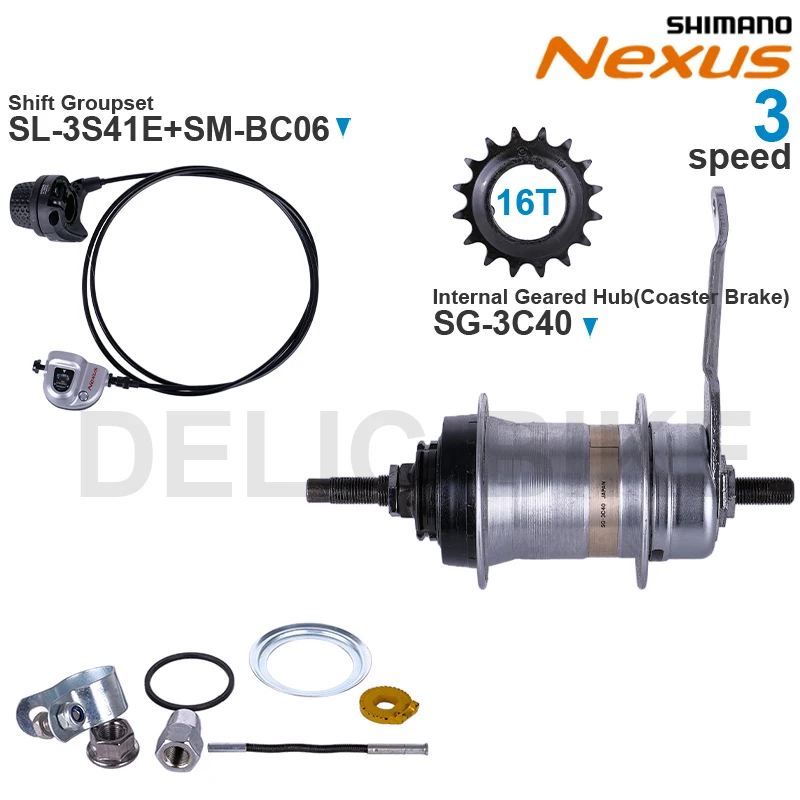 新品　SIMANO　シマノ　NEXUS　SG-3R40　内装3段変速ハブ　26 Shimano nexus内部ギアハブ,SG-3R40 SG-3C40 SG-3C41シフトレバーSL