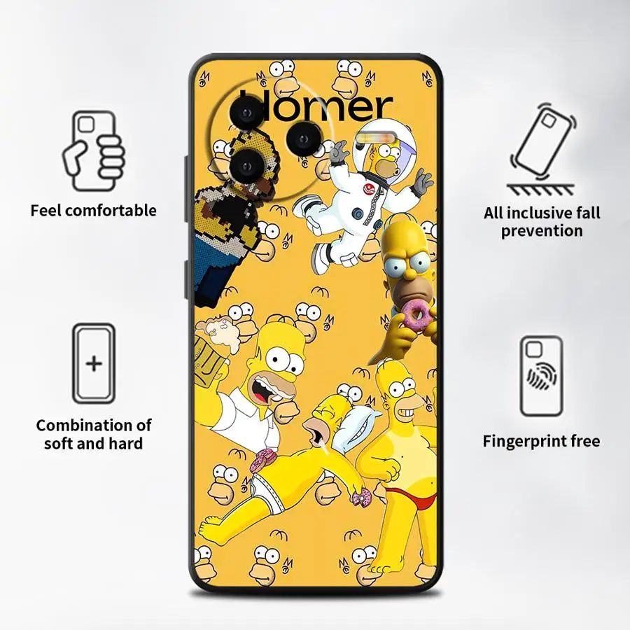 سيمبسون المنزل لينة عودة غطاء الهاتف الحال بالنسبة Xiaomi Redmi K60 A1 A2 زائد 12 13C 9T 10 12C A5 K40 K50 الألعاب 9A 9C