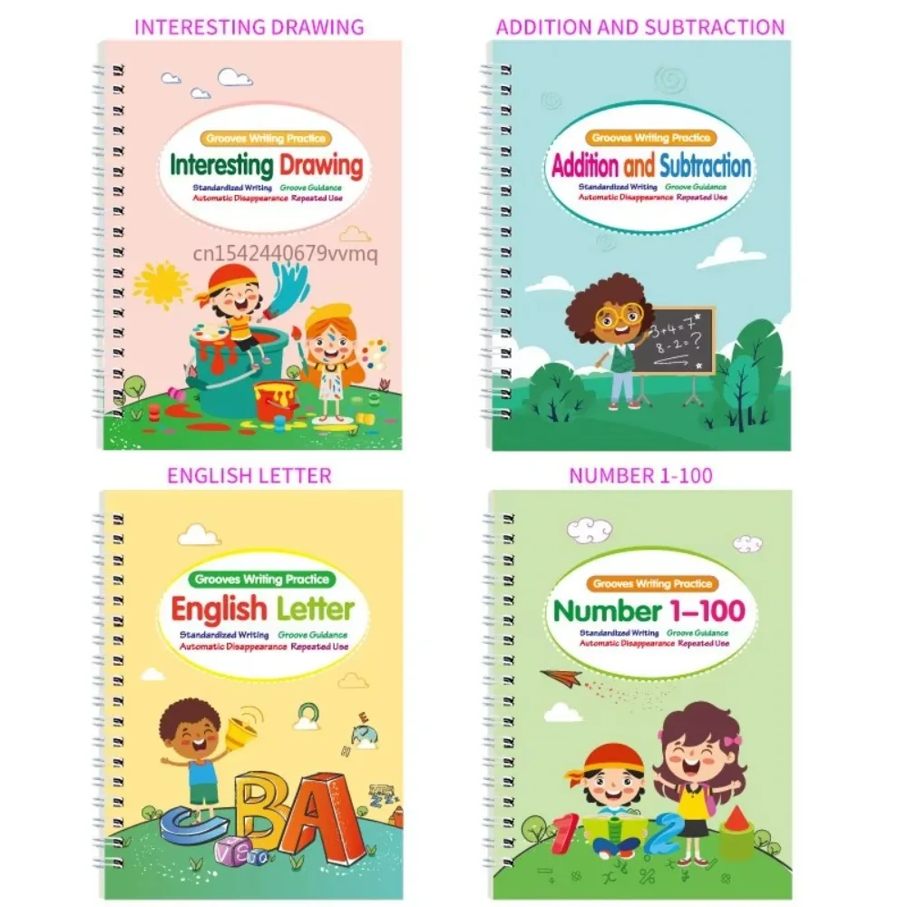 كتاب الأخدود الإنجليزي المحمول للأطفال كتاب تدريب القلم التحكم متعدد الوظائف كتاب الخط الإنجليزي