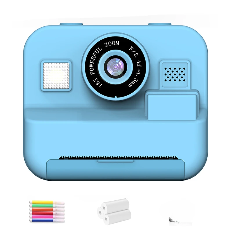 Educational Thermal Instant Print Camera With 32G Card, 1080P Children Mini Digital Video Camera For Kids Learning Development_voghion.com