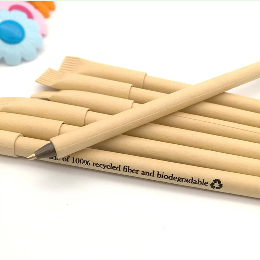 

15 шт., шариковые ручки из крафт-бумаги, черные креативные ручки для письма для школы, офиса, ведения журнала, рисования, студентов, учебы, практичные