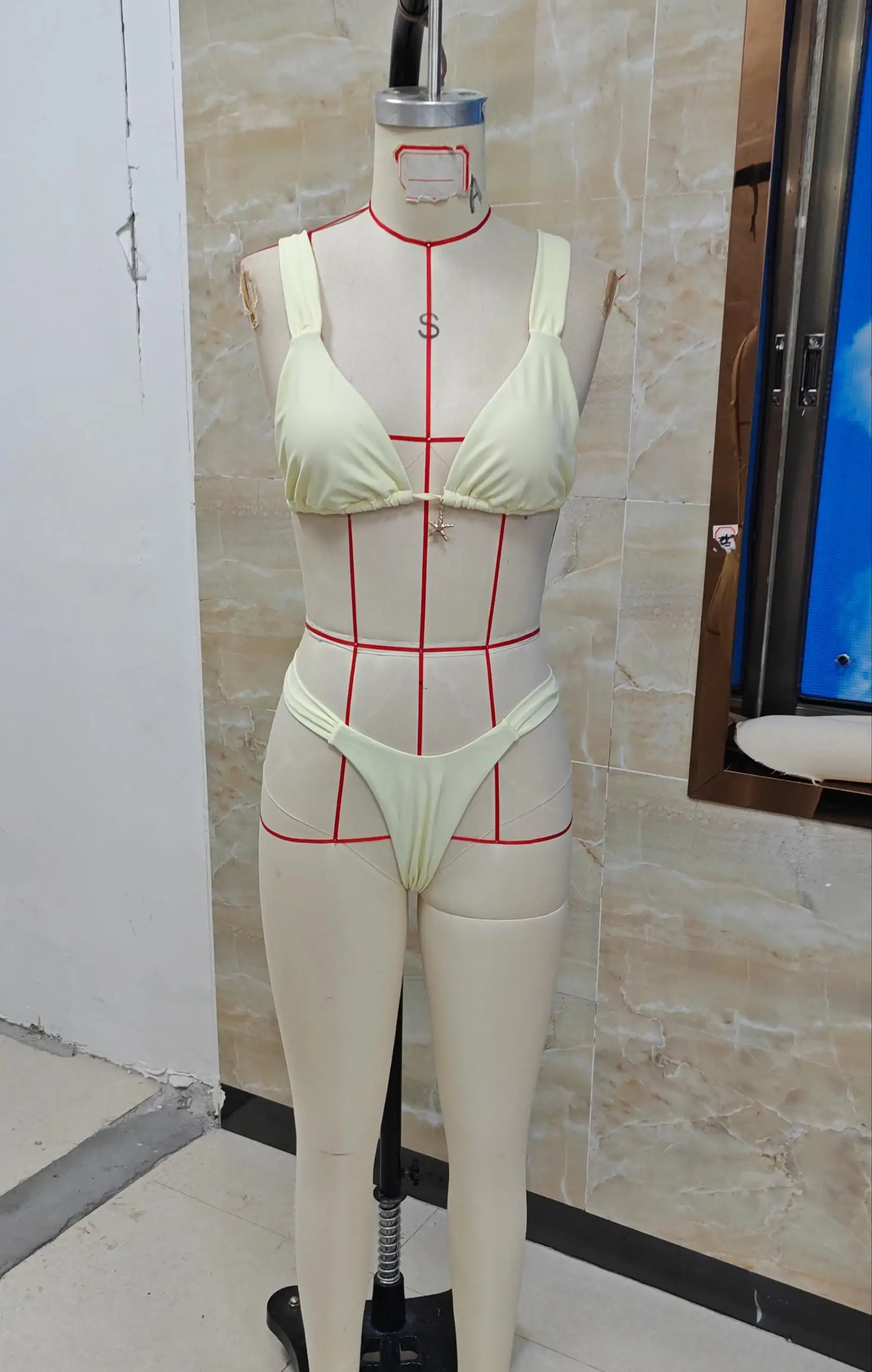 

Women’s 2 Piece Swimsuit Triangle Bikini Set with Charm High Cut Bottom Beachwear for Summer Vacation Pool Party