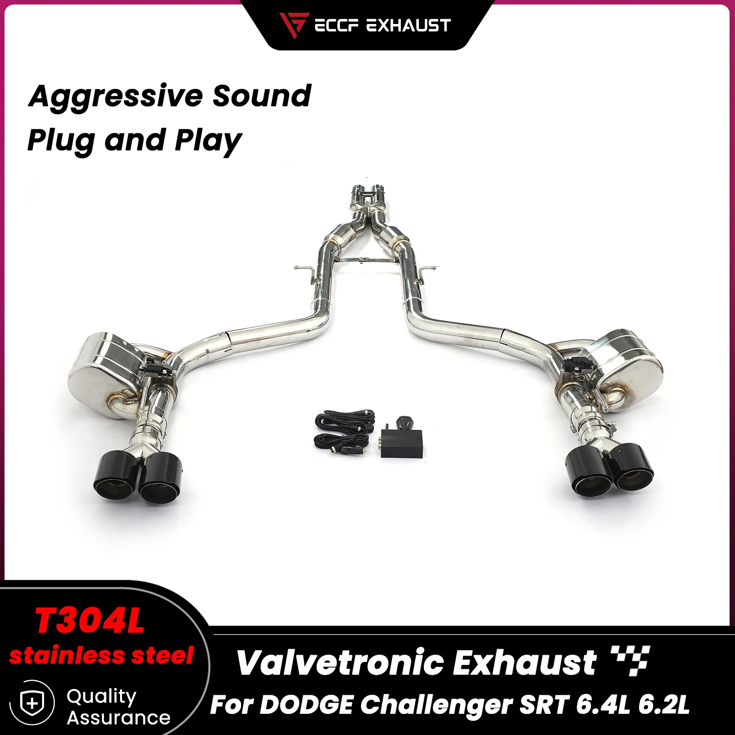 

Sporty Valvetronic Exhaust Catback Exhaust for DODGE Challenger SRT 6.4L 6.2L Aggressive Exhaust Sound Performance Upgrade