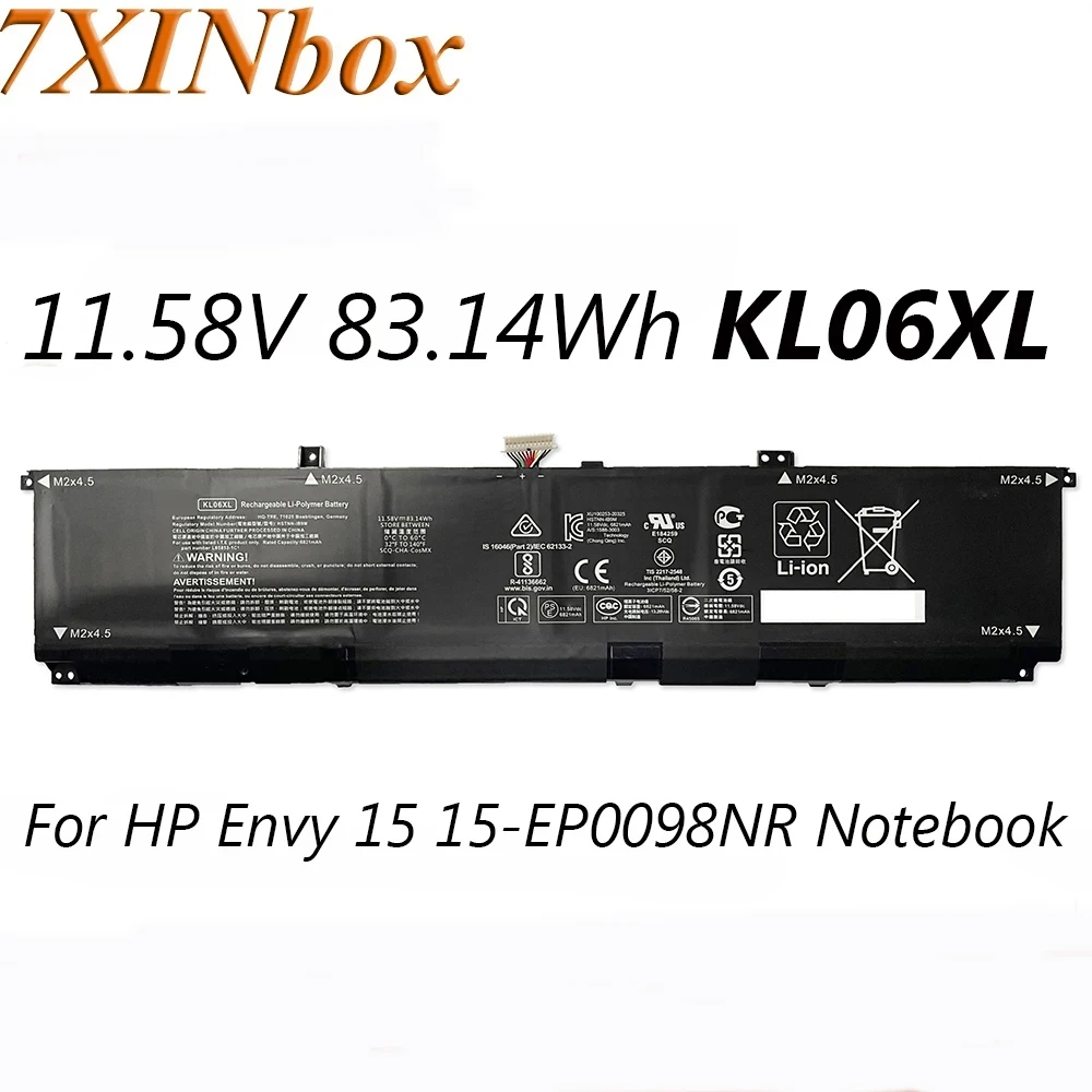 

7XINbox KL06XL HSTNN-IB9M 11.58V 83.14Wh Laptop Battery For HP Envy 15 15-EP0098NR Notebook L85853-1C1 L77034-005