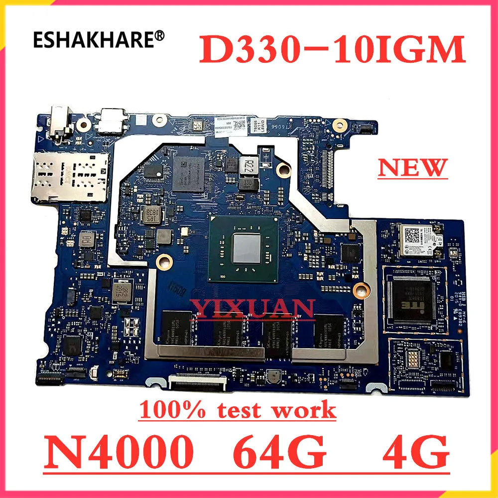 para Lenovo Ideapad D33010igm Computador Portátil Placa-mãe 81h3 Cpu: N4000 Ram: 4g Ssd: 64g Hsb j Mv6 E89382 5b20r54684 D335-10igm Teste ok